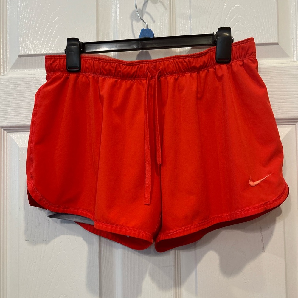 Nike Dri Fit Shorts with Built In Spandex Shorts Orange Size M